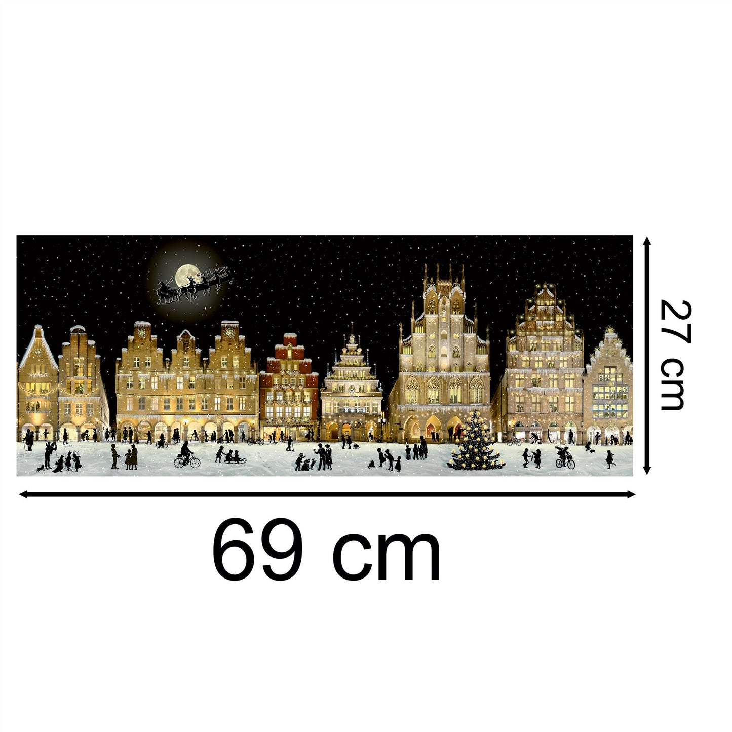 Large Christmas Advent Calendar Christmas Town At Night Picture Advent Calendar