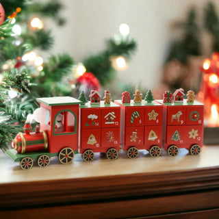 Festive Train Christmas Advent Calendar | Fill Your Own Wooden Calendar - 48cm