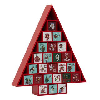 Red Wooden Christmas Tree Advent Calendar | Fill Your Own Advent Calendar