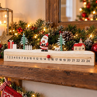 Christmas Advent Calendar Ruler Block Reusable, 39.5cm 24-Day Countdown