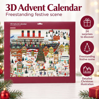 Christmas at the Port Large 3D Advent Calendar, Freestanding Village 24 Door