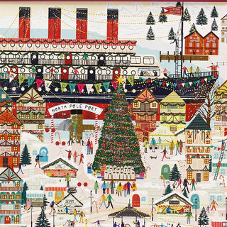 Christmas at the Port Large 3D Advent Calendar, Freestanding Village 24 Door