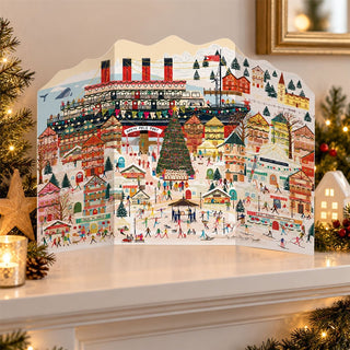 Christmas at the Port Large 3D Advent Calendar, Freestanding Village 24 Door