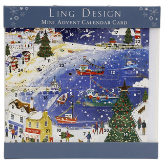Christmas by the Sea Advent Calendar Greetings Card, 24 Door Seaside Advent