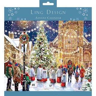 Christmas Carol Advent Calendar, 23cm Choir & Christmas Tree Design