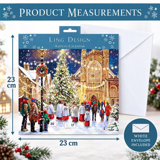 Christmas Carol Advent Calendar, 23cm Choir & Christmas Tree Design