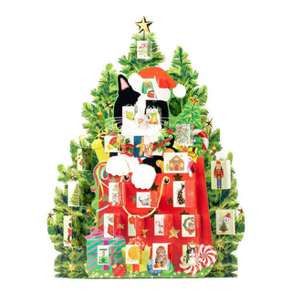 Christmas Cat 3D Christmas Advent Calendar | Fold - out Cat - Shaped Calendar - 42cm