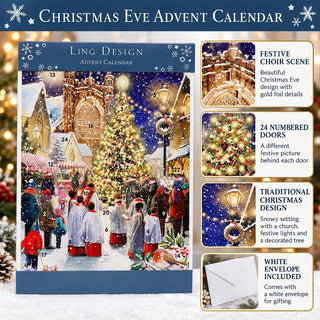 Christmas Eve Advent Calendar, 33.5cm Christmas Choir Design