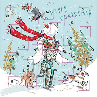Christmas Fun Advent Calendar, 23cm Snowman Picture Calendar with Envelope