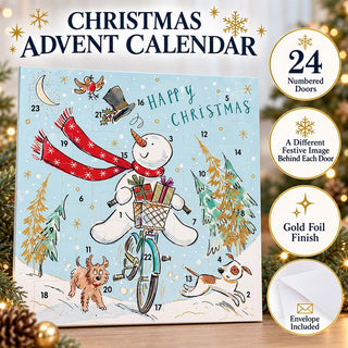 Christmas Fun Advent Calendar, 23cm Snowman Picture Calendar with Envelope