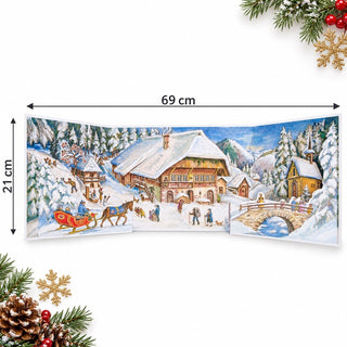 Christmas in the Alps 3D Panoramic Advent Calendar, Snowy Village Scene