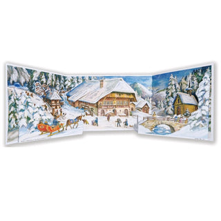 Christmas in the Alps 3D Panoramic Advent Calendar, Snowy Village Scene