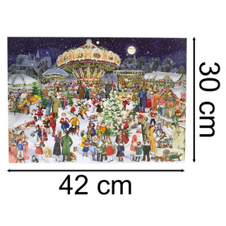 Christmas Market Advent Calendar | Traditional Advent Calendar - 42x29.5cm