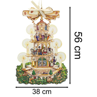 Christmas Pyramid Advent Calendar | Nutcrackers, Santa & Woodland Scenes 56x38cm