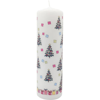 Christmas Trees Advent Pillar Candle | Christmas Advent Calendar Candle - 20cm