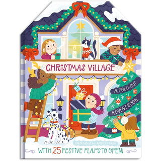 Christmas Village Fold-out Advent Calendar Book, Children's 25-Flap Advent Book