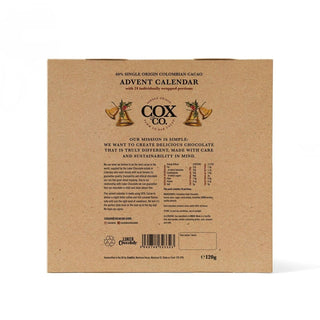 Cox & Co. 60% Single - Origin Dark Chocolate Christmas Advent Calendar for Adults