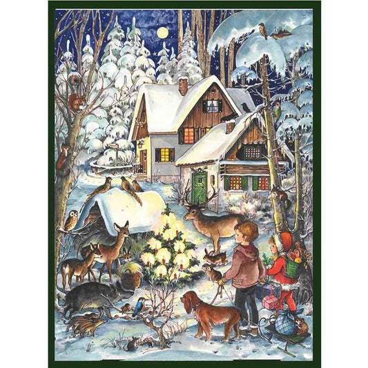 Nostalgic Winter with the Animals A4 Traditional Christmas Paper Advent Calendar