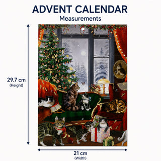 Cats at the Window Christmas Advent Calendar, A4 Traditional Picture Calendar