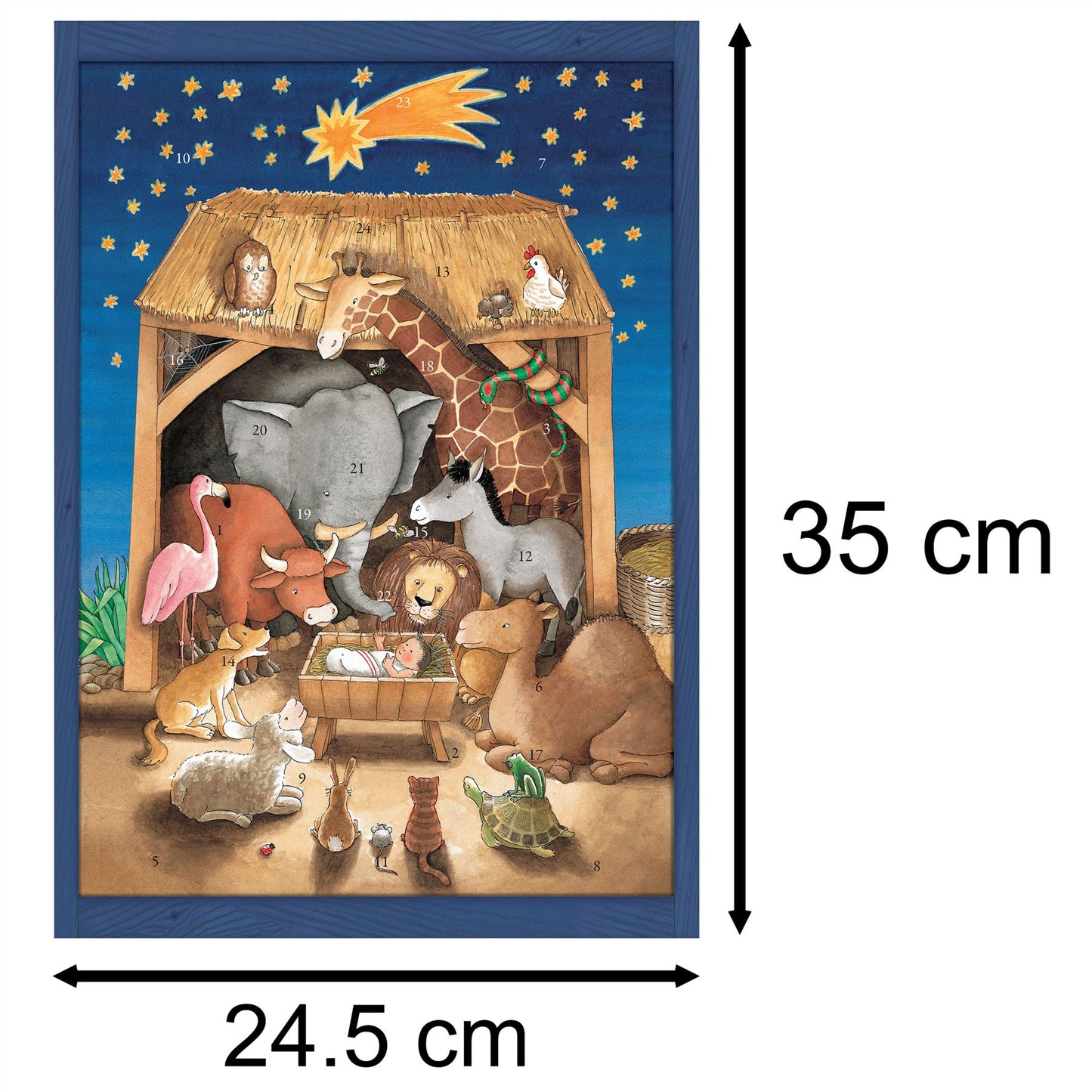 Christmas Advent Calendar Baby Jesus And The Animals | Picture Advent Calendar