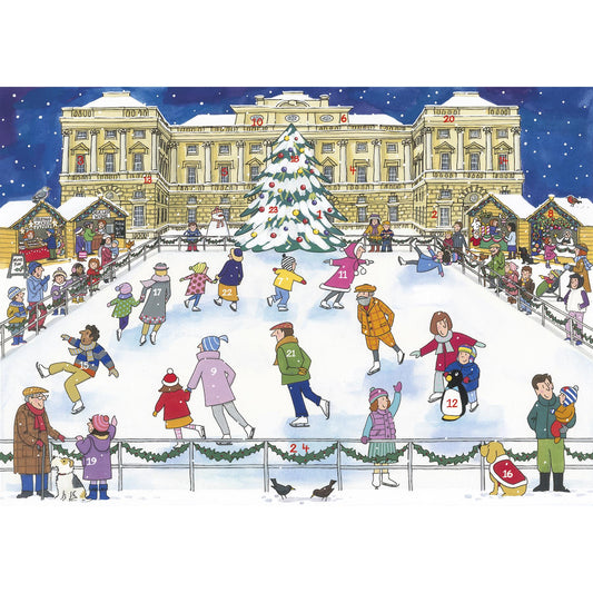 Alison Gardiner Traditional Card Advent Calendar Large - Christmas Ice Skating
