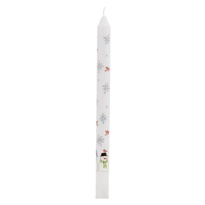 Traditional Countdown To Christmas Advent Dinner Candle - Snowman And Snowflake Design (Regular Size)