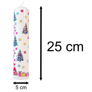 Christmas Advent Pillar Candle | Advent Christmas Candle - Christmas Tree