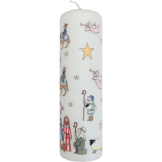 Christmas Advent Pillar Candle | Advent Christmas Candle - Christmas Nativity