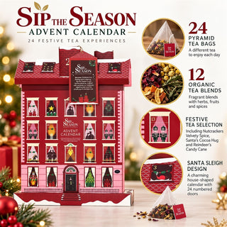 English Tea Shop Townhouse Sip the Season 24 Tea Advent Calendar 2026, 12 Organic Blends