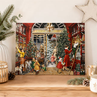 Illustrated Christmas Shop Advent Calendar A4, Traditional Picture Calendar