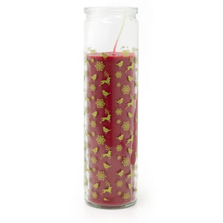 Red Christmas Advent Pillar Candle in Glass Jar | Pillar Christmas Candle 21cm