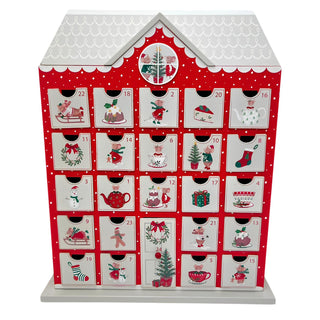 Wooden Fill Your Own Advent Calendar, Holly & Alfie Mice, House Shaped