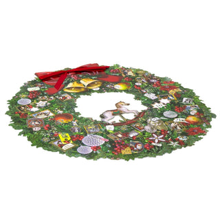 Deluxe Traditional Card Advent Calendar Large - Christmas Wreath