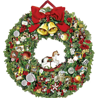 Deluxe Traditional Card Advent Calendar Large - Christmas Wreath