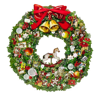 Deluxe Traditional Card Advent Calendar Large - Christmas Wreath