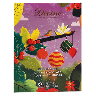 Divine Fairtrade 70% Cocoa Dark Chocolate Adult Christmas Advent Calendar 85g