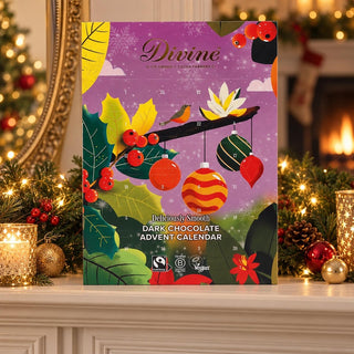 Divine Fairtrade 70% Cocoa Dark Chocolate Adult Christmas Advent Calendar 85g