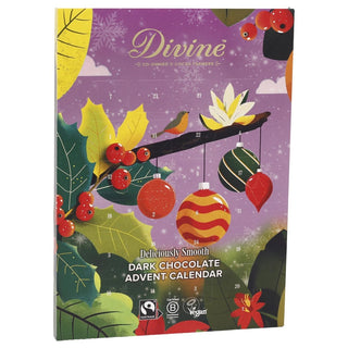 Divine Fairtrade 70% Cocoa Dark Chocolate Adult Christmas Advent Calendar 85g