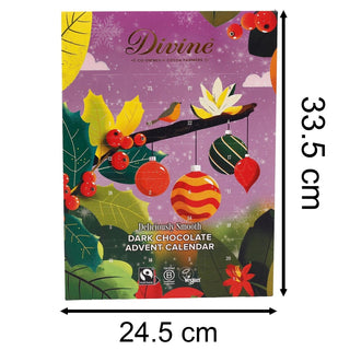 Divine Fairtrade 70% Cocoa Dark Chocolate Adult Christmas Advent Calendar 85g
