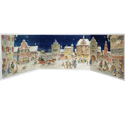 Winter on the Market Place | Freestanding Traditional Christmas Advent Calendar