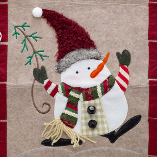 Fabric Snowman Christmas Advent Calendar | 24-Pocket Hanging Calendar for Kids