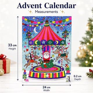 Christmas Carousel Advent Calendar, 33cm Merry-Go-Round Picture Calendar