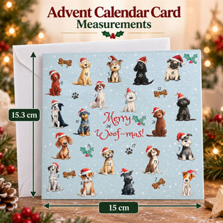 Dogs Christmas Advent Calendar Greetings Card – 24 Opening Windows
