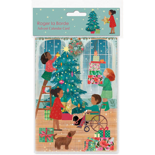 Christmas Advent Calendar Card, 17cm Illustrated Christmas Countdown Card