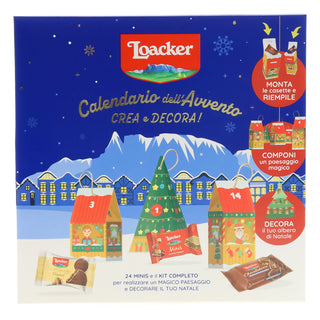 Loacker Advent Calendar with DIY Christmas Decorations, 24 Treats & Village