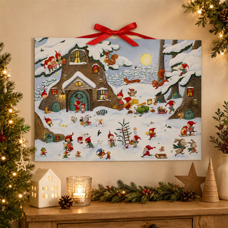 Large Picture Advent Calendar, Gnome Woodland Christmas Design 52cm