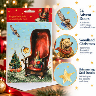 Storytime Christmas Advent Calendar Greetings Card, Rabbit Woodland Design