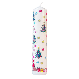 Christmas Advent Pillar Candle | Advent Christmas Candle - Christmas Tree