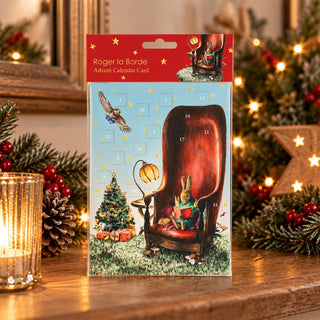 Storytime Christmas Advent Calendar Greetings Card, Rabbit Woodland Design