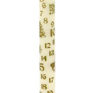 Traditional Christmas Advent Calendar Dinner Candle - Cream Advent Candle